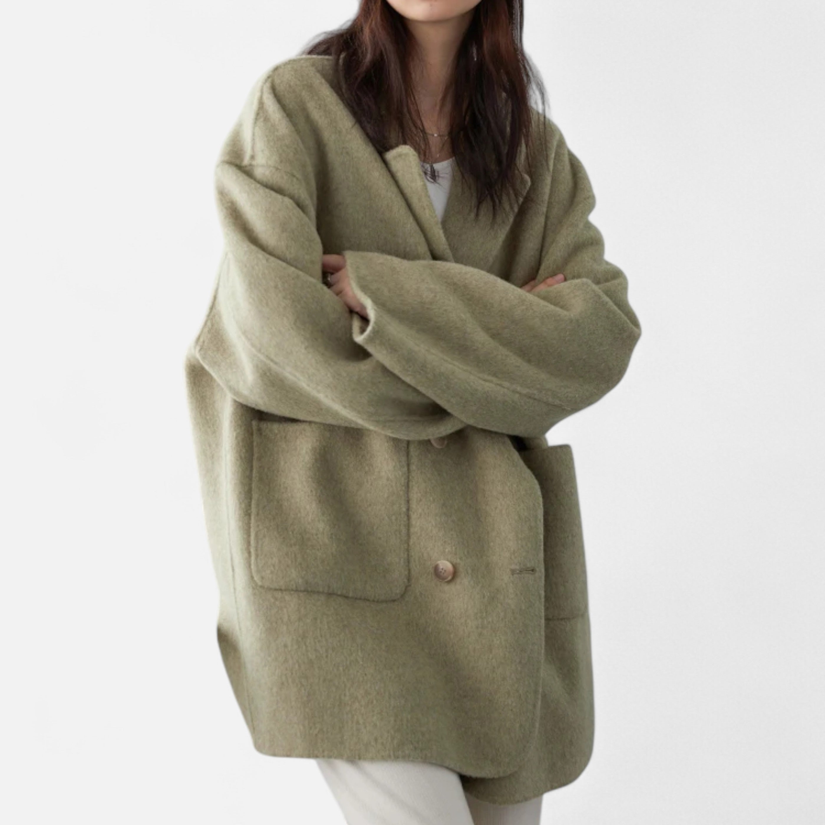 Mevassi | Women’s Double-Sided Coat – Classic Woollen Timeless Style