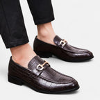 Mevassi | Men’s Patent‑Leather Pointed Slip‑On Loafers – Sophisticated Business‑Casual Footwear