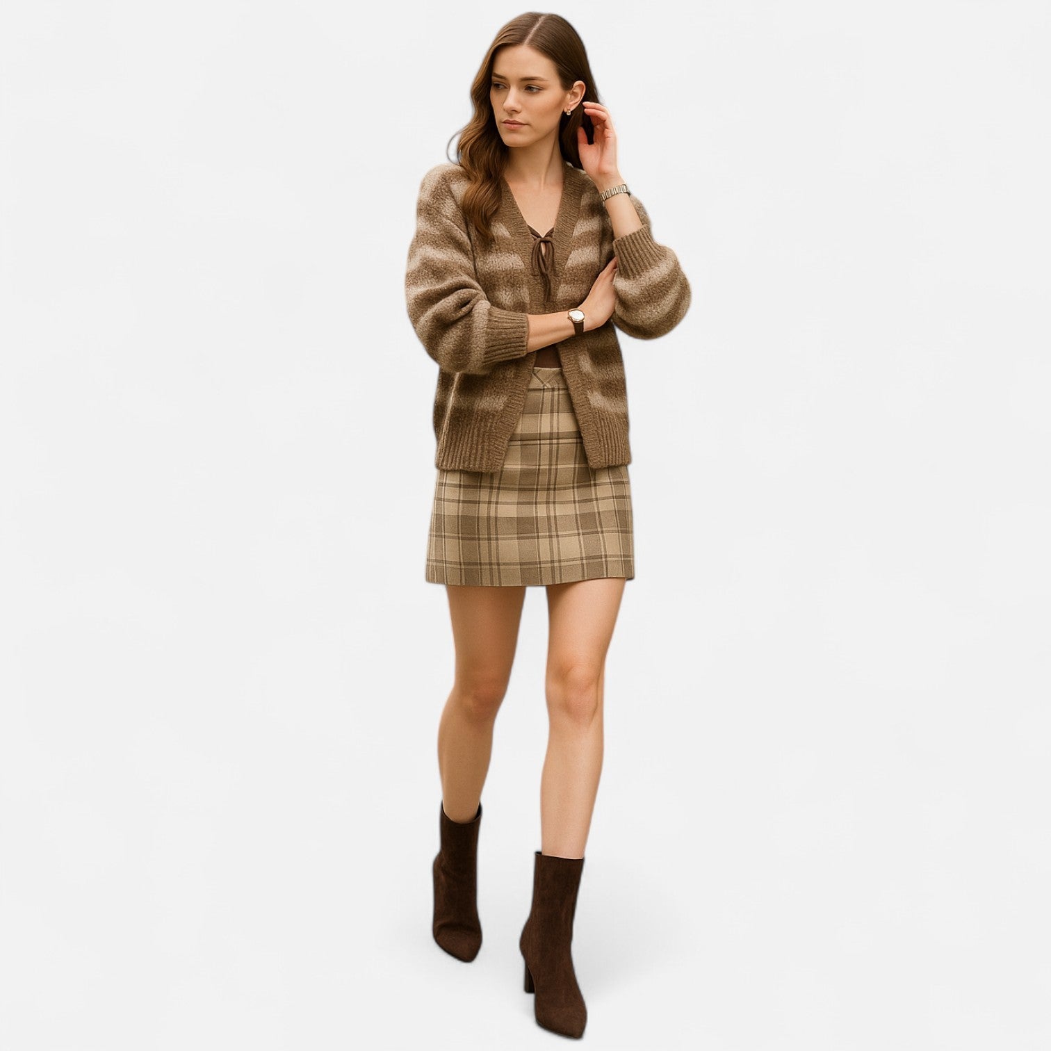 Mevassi | Women’s White Pointed-Ankle Boot – Vintage Designer Style with Low Thin Heel