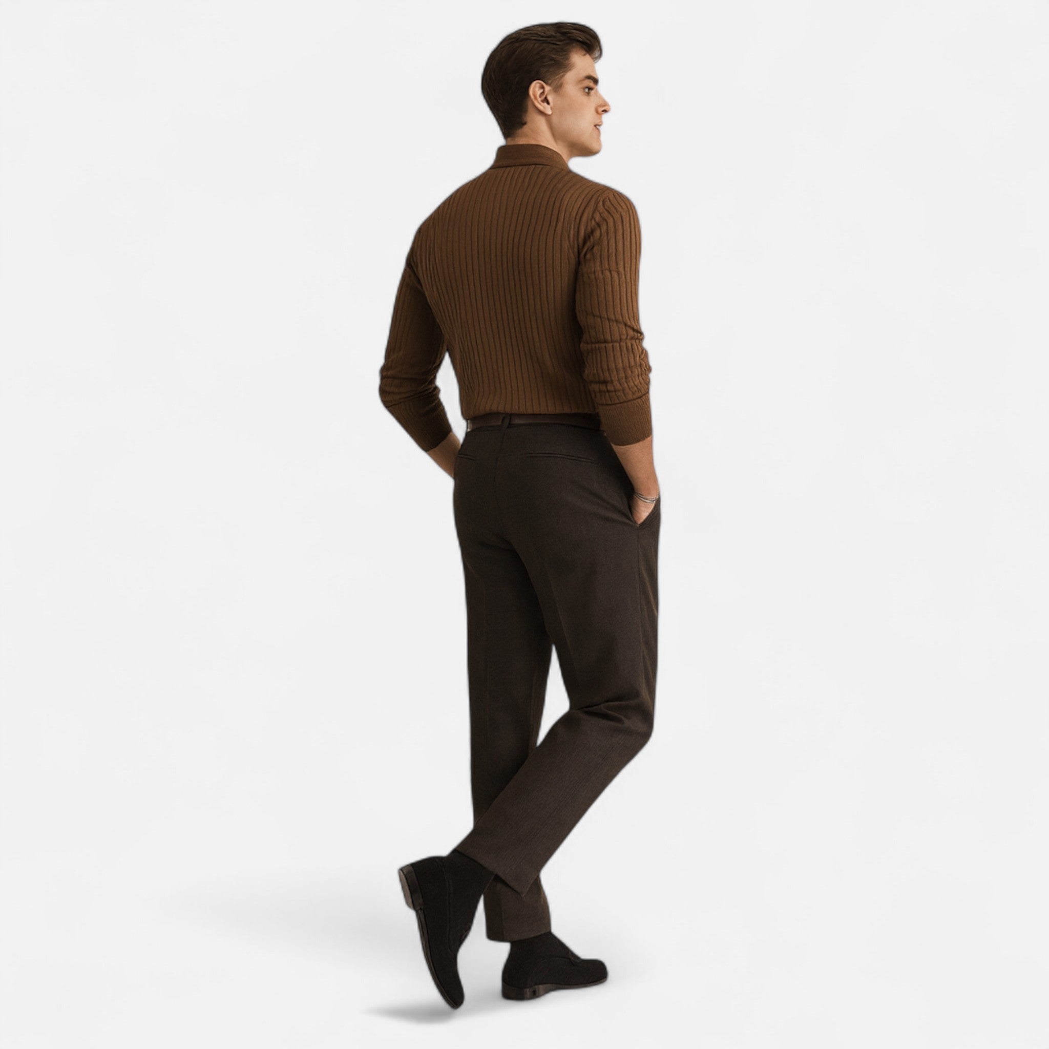 Mevassi | Men’s Knit Polo – Solid Colour Heritage Elegance