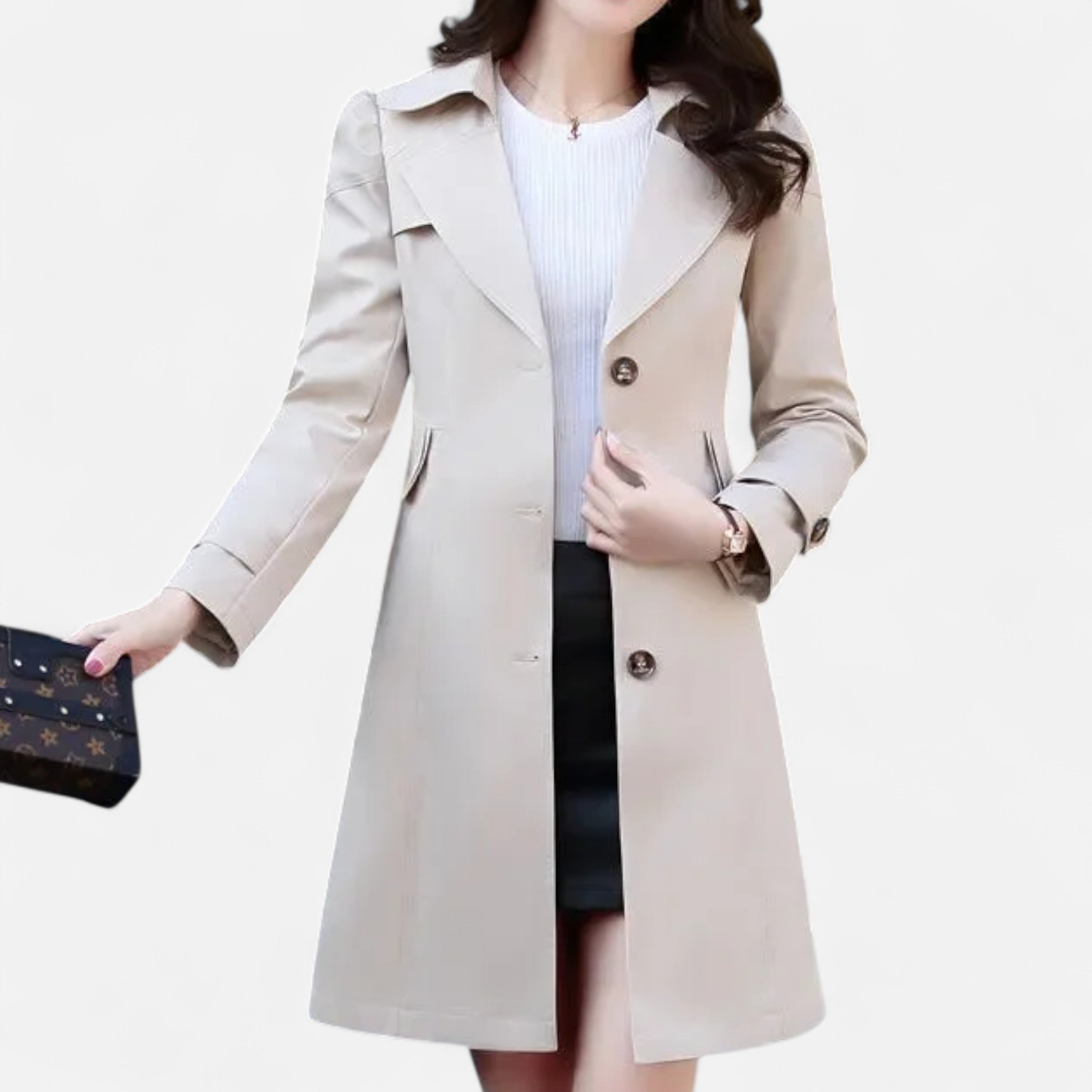 Mevassi | Women’s Trench Coat – Mid-Length Heritage Elegance