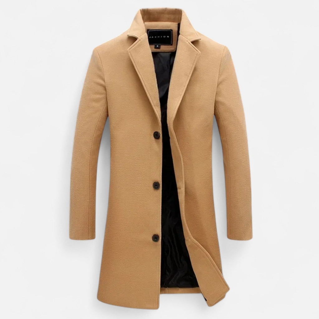Mevassi | Men’s Long Coat – Wool Blend Pure Elegance