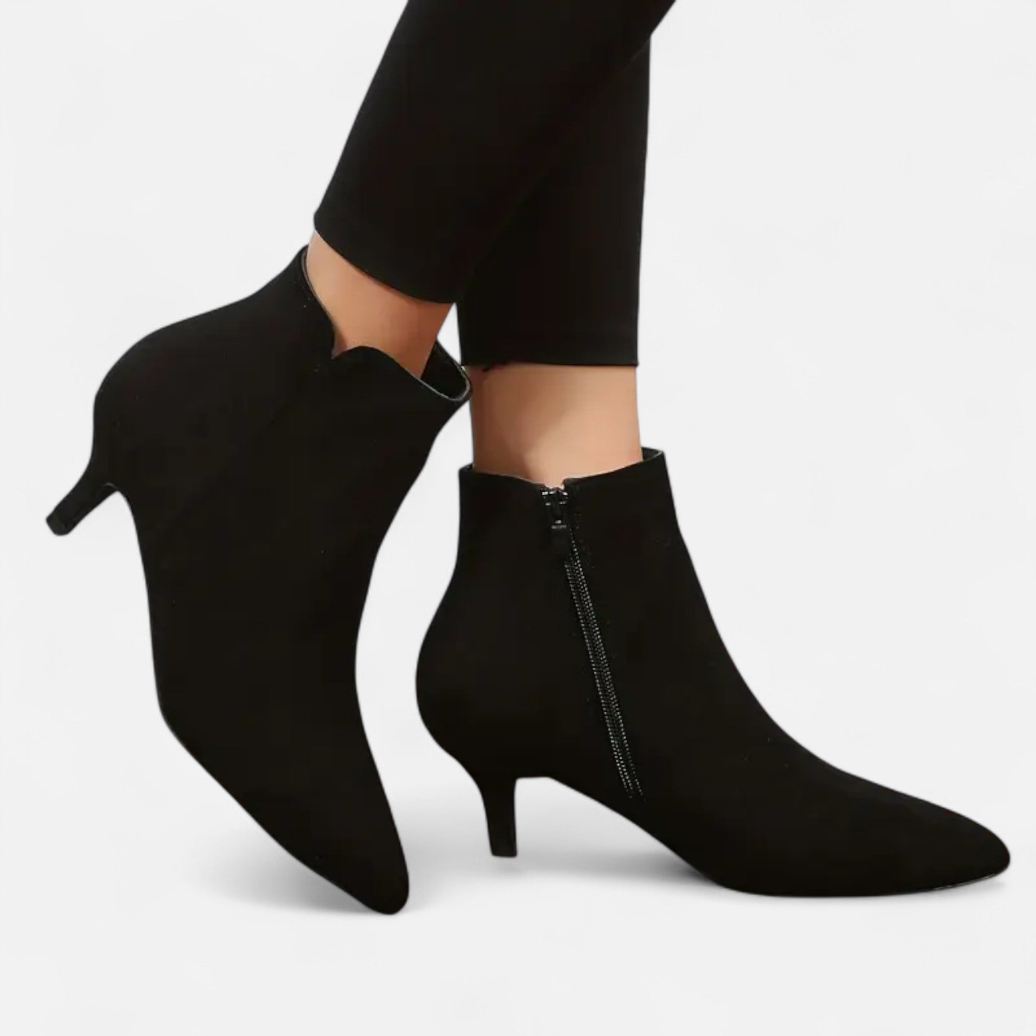 Mevassi | Women’s Ankle Boots – Elegant Black Side-Zip Style