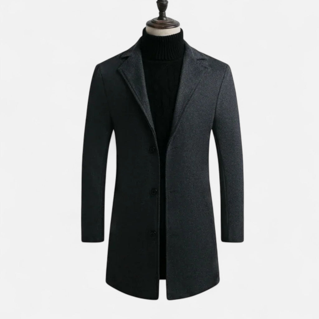 Mevassi | Men’s Long Coat – Wool Blend Pure Elegance