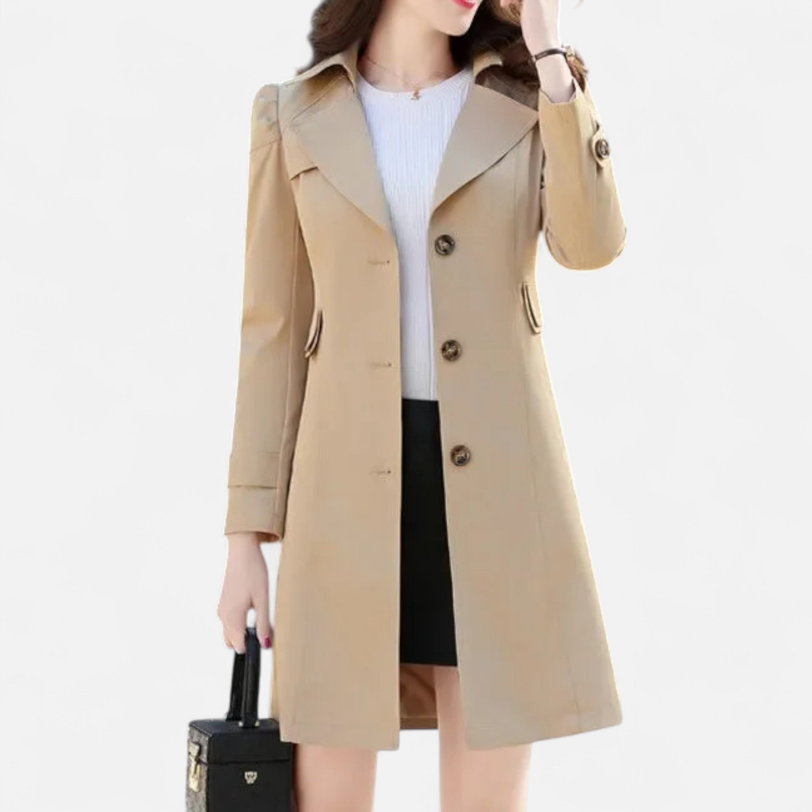 Mevassi | Women’s Trench Coat – Mid-Length Heritage Elegance