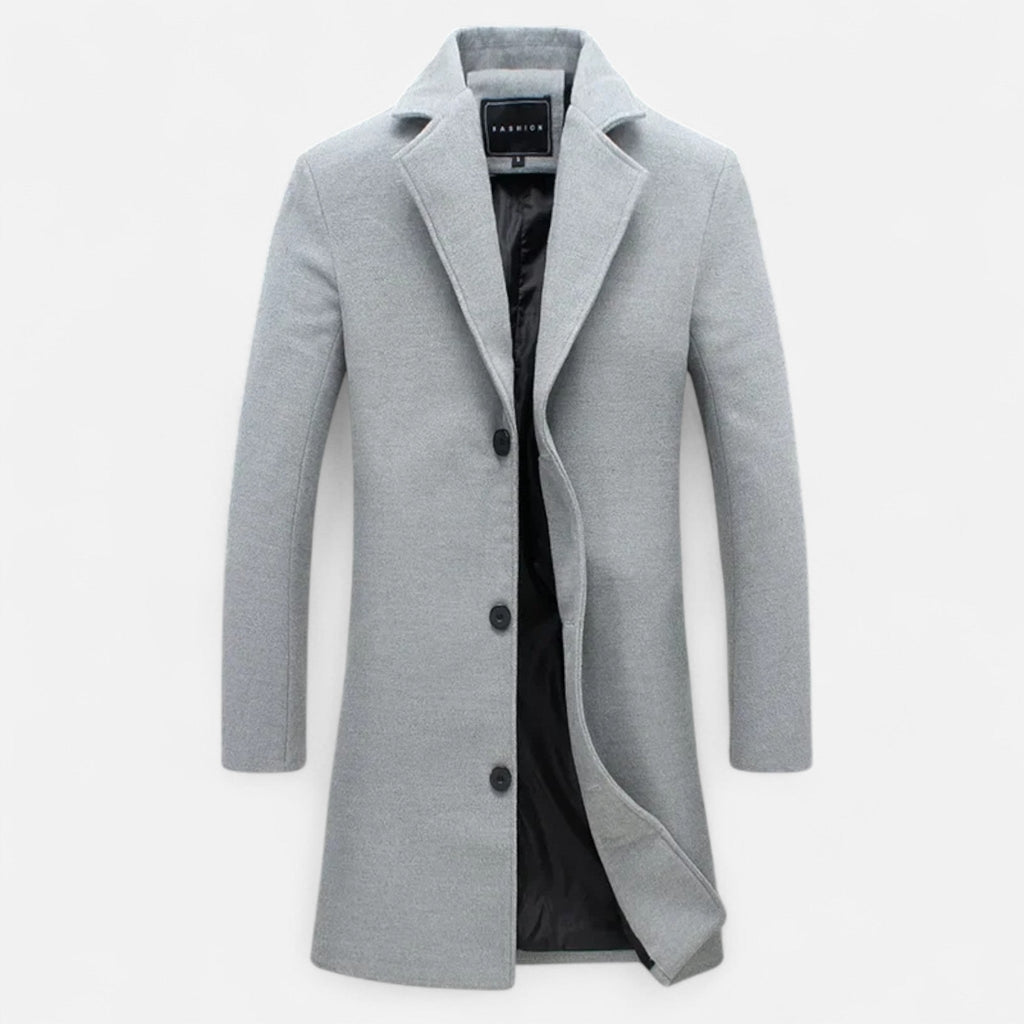 Mevassi | Men’s Long Coat – Wool Blend Pure Elegance